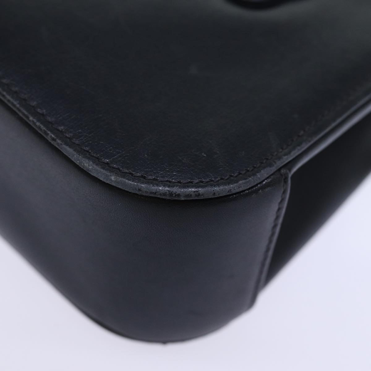 GUCCI Hand Bag Leather Black 73035