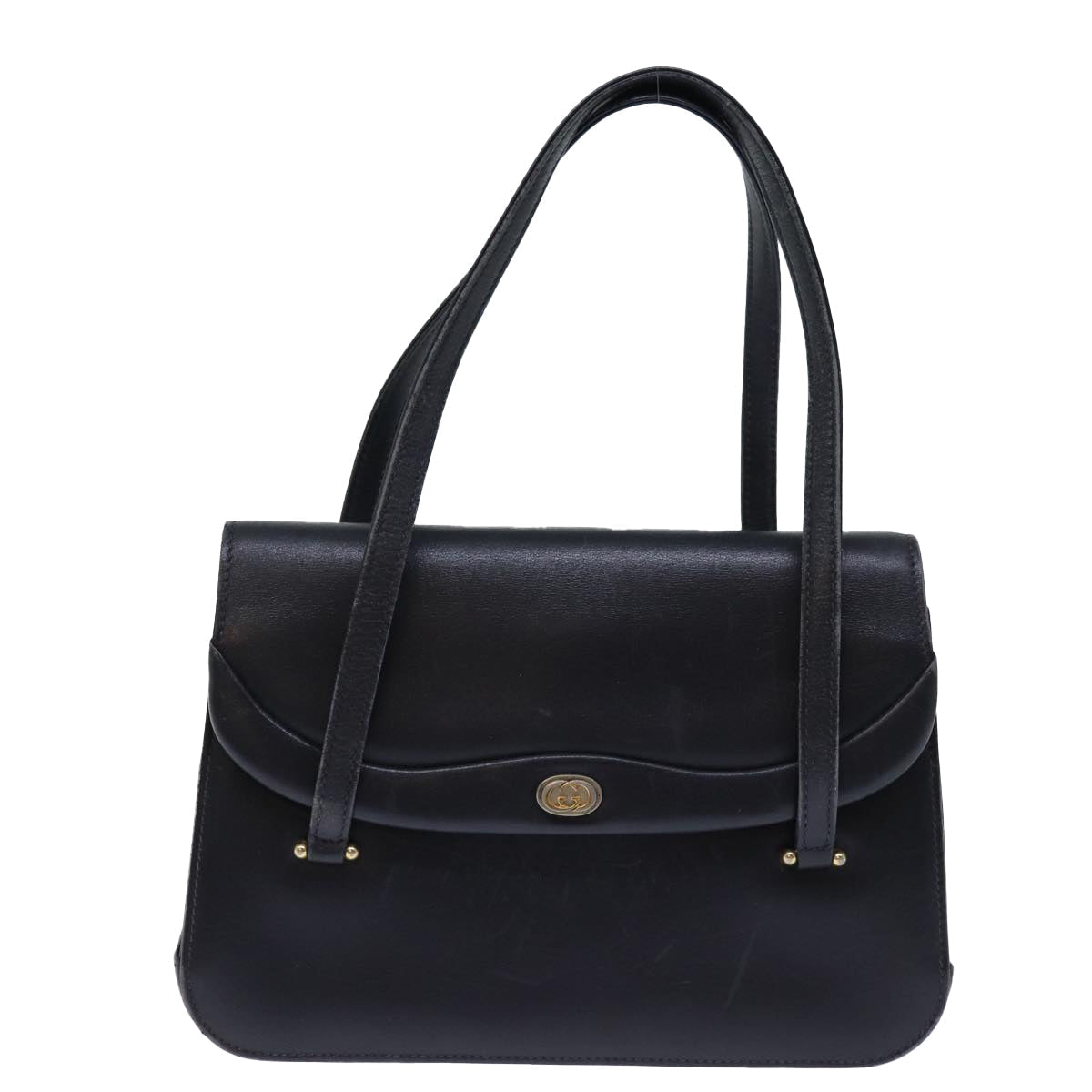 GUCCI Hand Bag Leather Black 73035