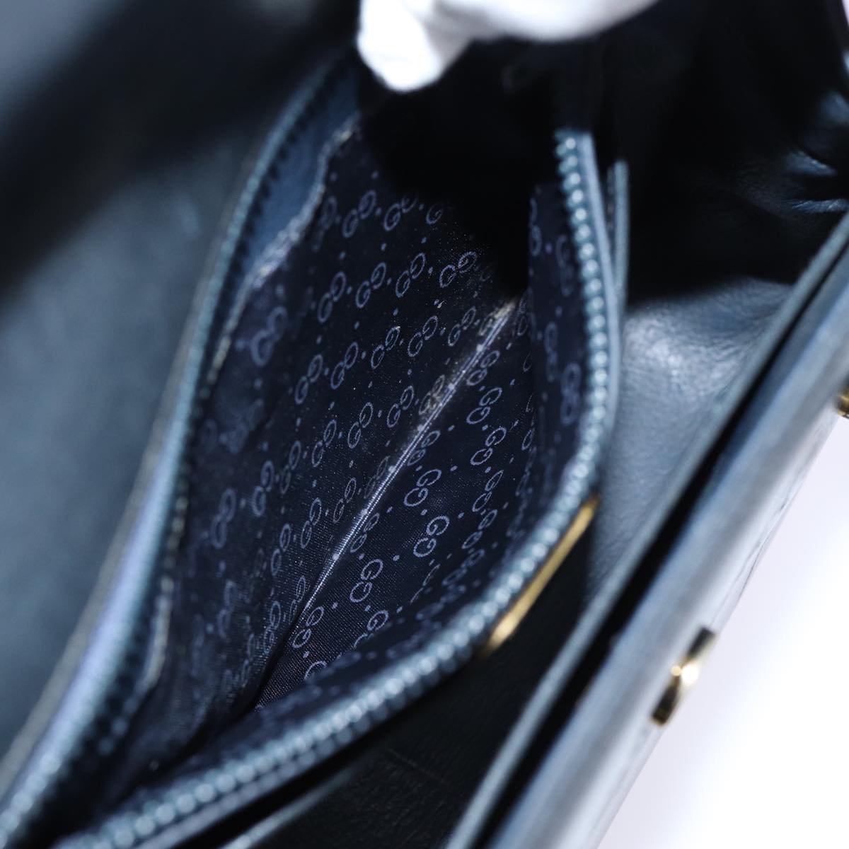 GUCCI Hand Bag Leather Black 73035