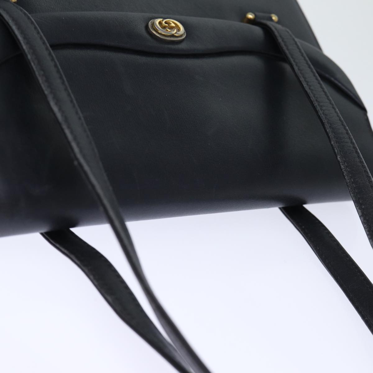 GUCCI Hand Bag Leather Black 73035
