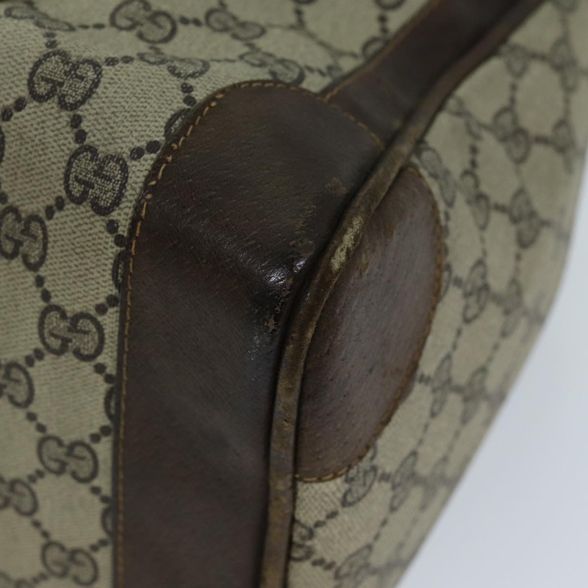 GUCCI GG Canvas Web Sherry Line Hand Bag PVC Beige Green Red 73093