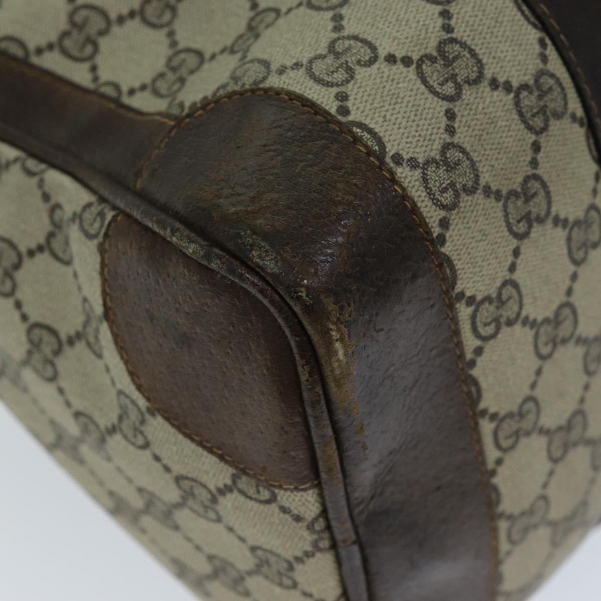 GUCCI GG Canvas Web Sherry Line Hand Bag PVC Beige Green Red 73093