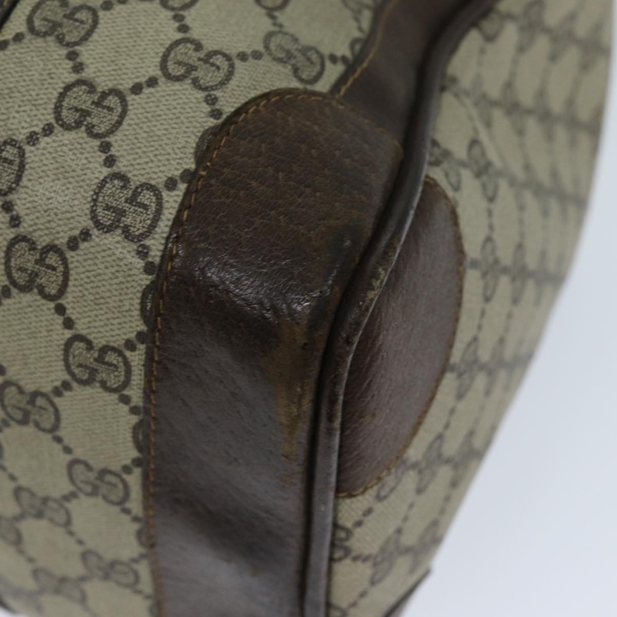 GUCCI GG Canvas Web Sherry Line Hand Bag PVC Beige Green Red 73093