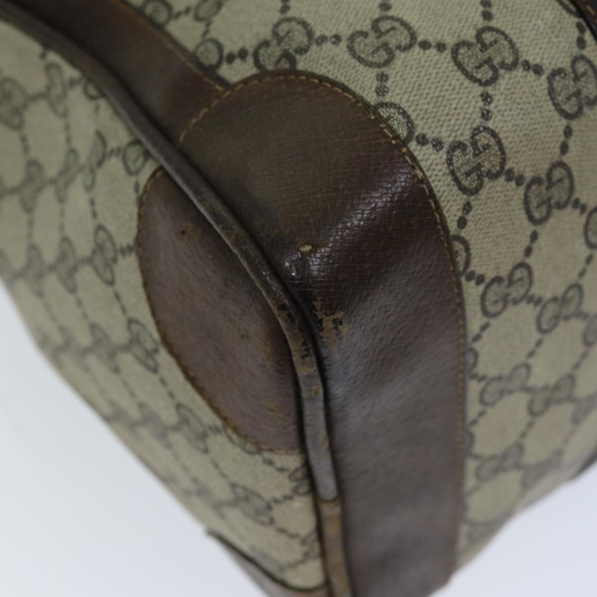 GUCCI GG Canvas Web Sherry Line Hand Bag PVC Beige Green Red 73093