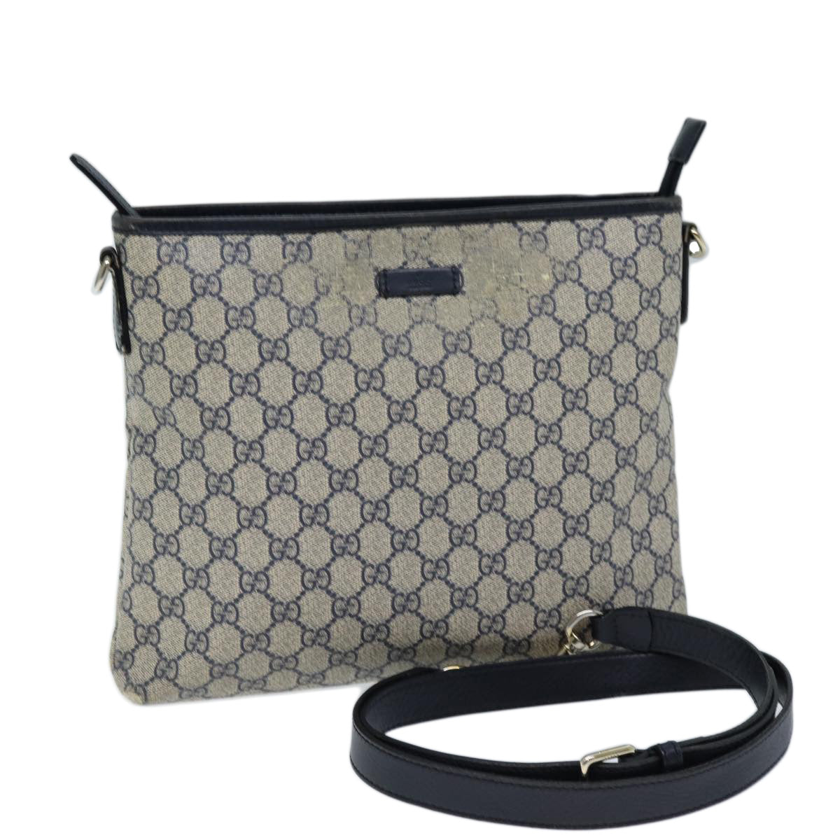 GUCCI GG Supreme Shoulder Bag PVC Outlet Navy 388924 73108