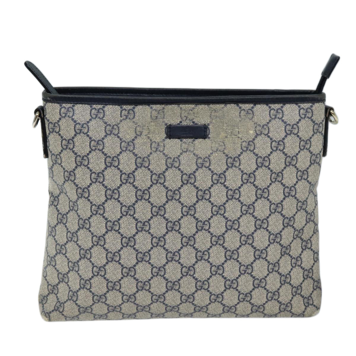 GUCCI GG Supreme Shoulder Bag PVC Outlet Navy 388924 73108