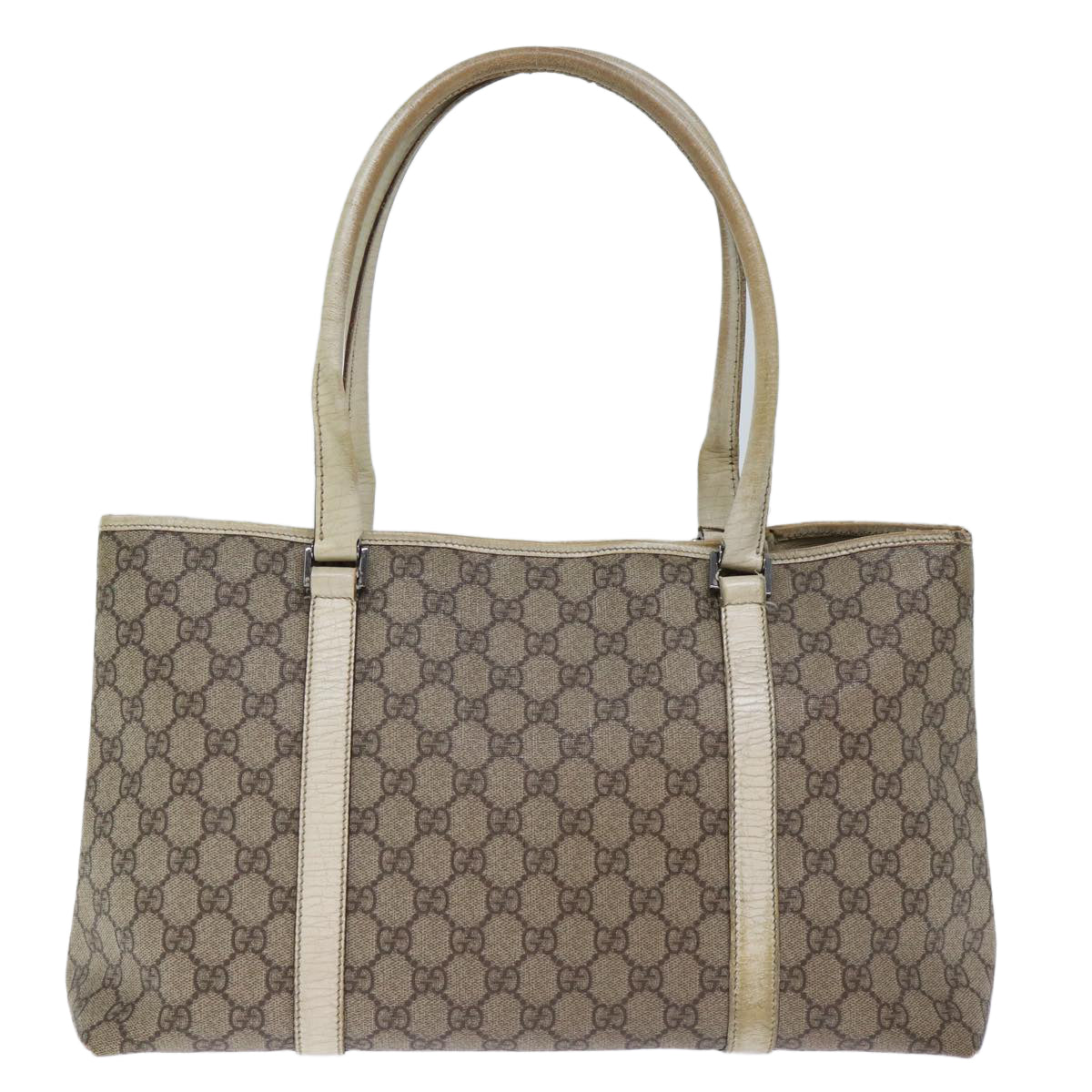 GUCCI GG Canvas Tote Bag PVC Beige 114595 73116