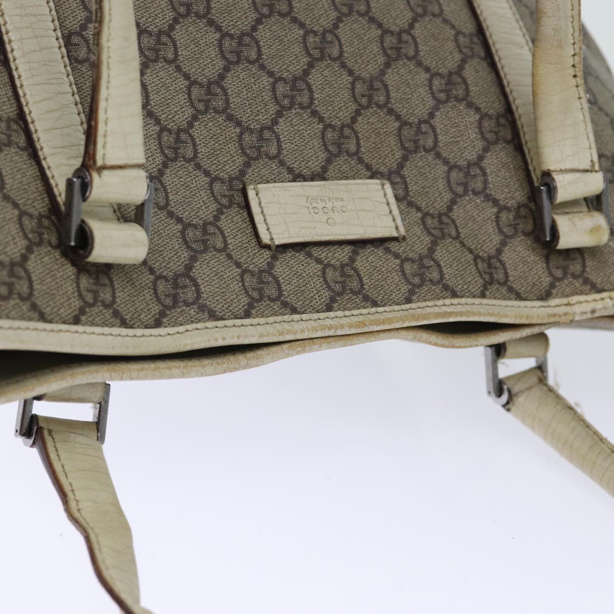 GUCCI GG Canvas Tote Bag PVC Beige 114595 73116