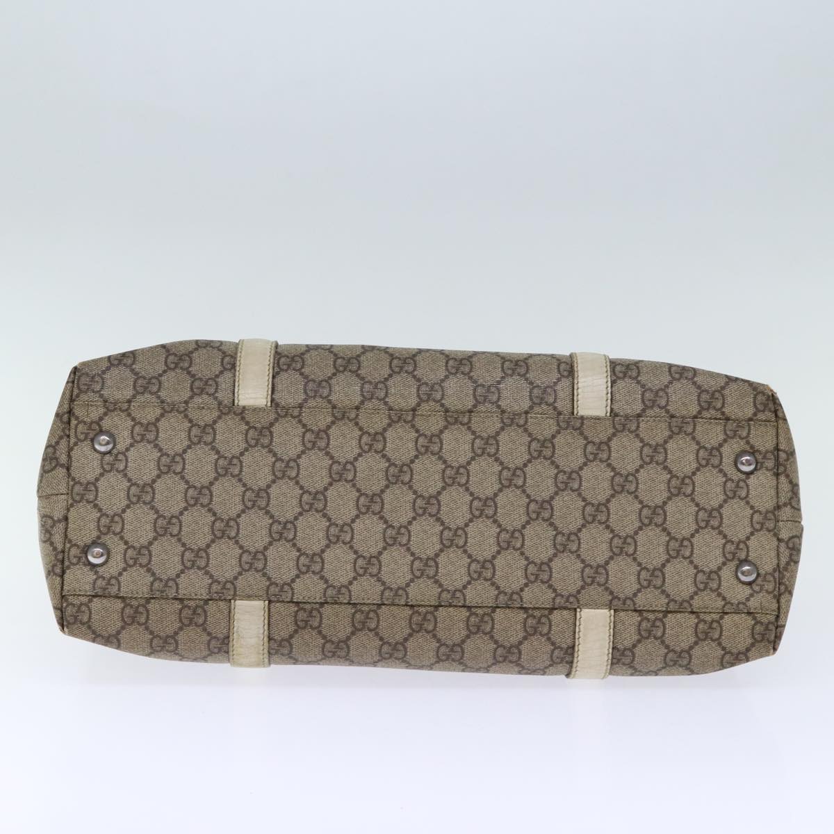 GUCCI GG Canvas Tote Bag PVC Beige 114595 73116