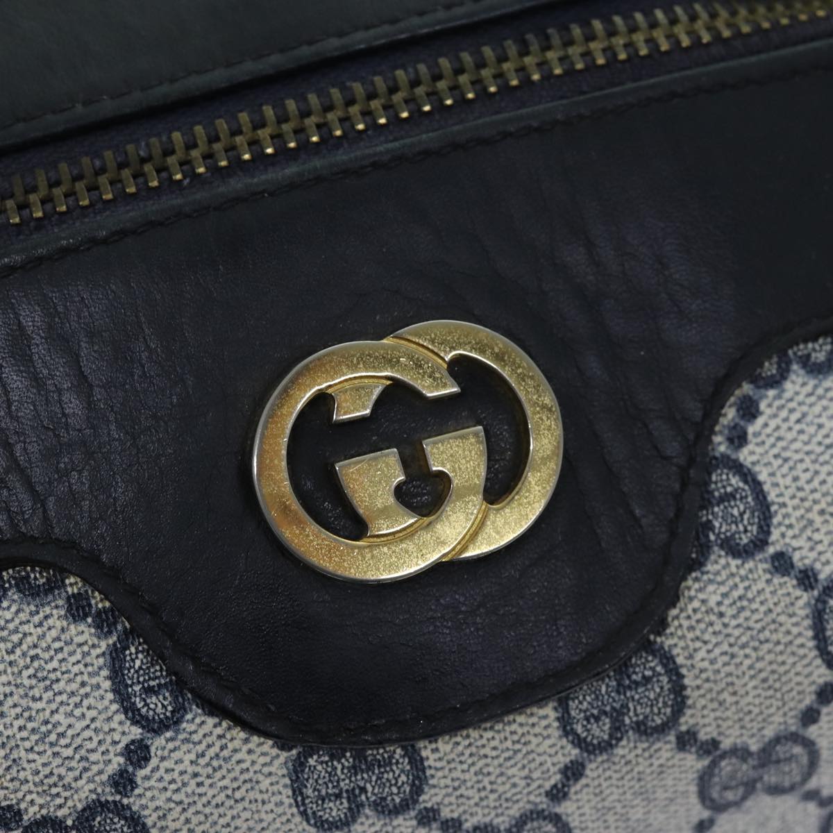 GUCCI GG Supreme Hand Bag PVC Navy 73123