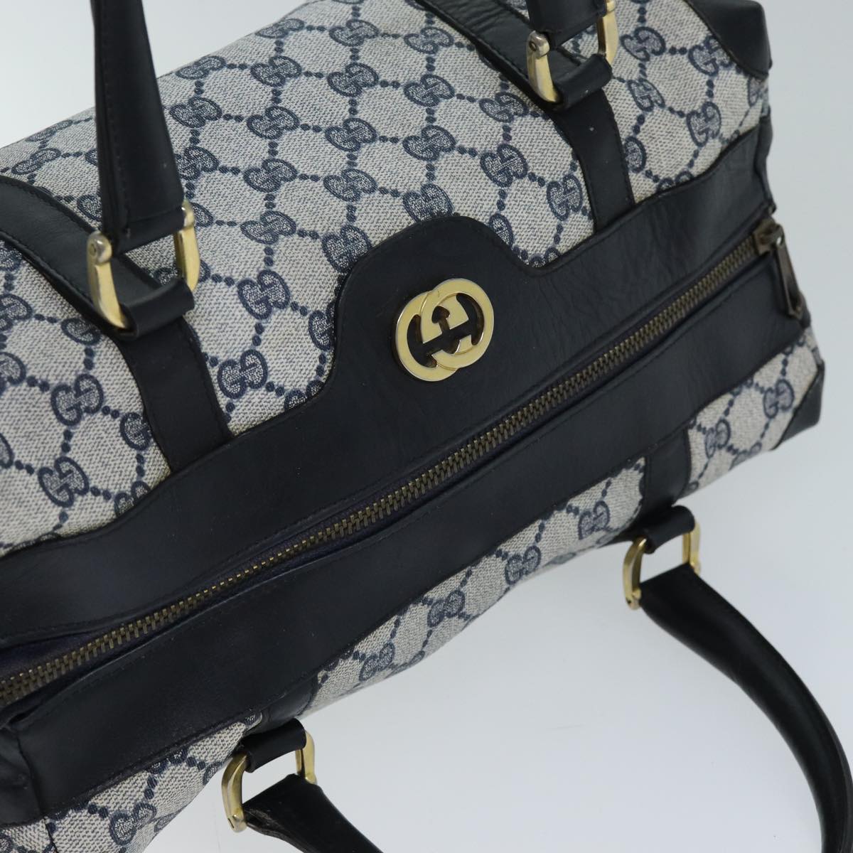 GUCCI GG Supreme Hand Bag PVC Navy 73123