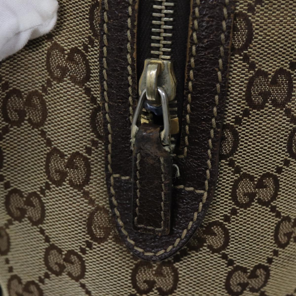 GUCCI GG Canvas Hand Bag Beige 154180 73126
