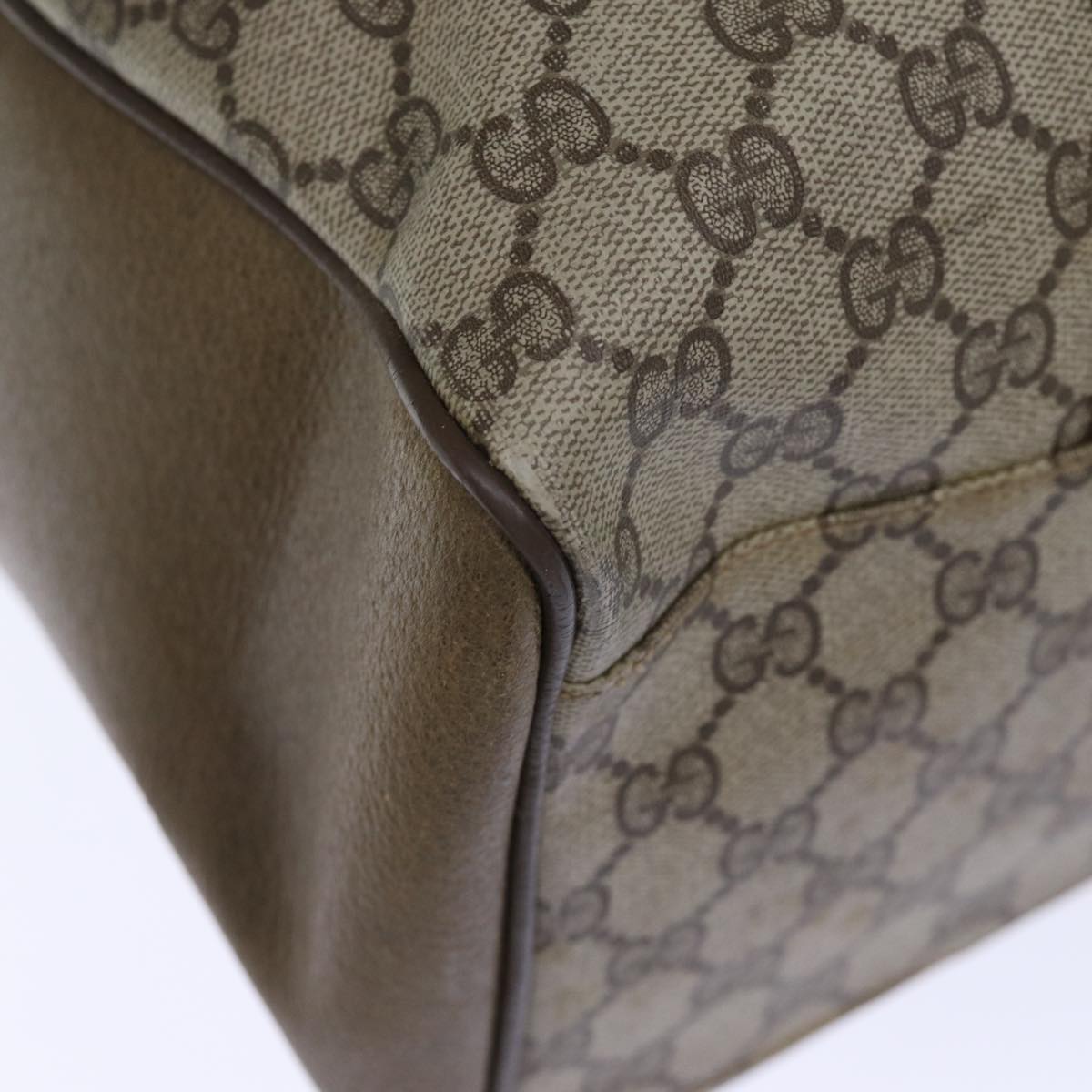 GUCCI GG Supreme Web Sherry Line Boston Bag PVC Beige Red 40 02 073 73139