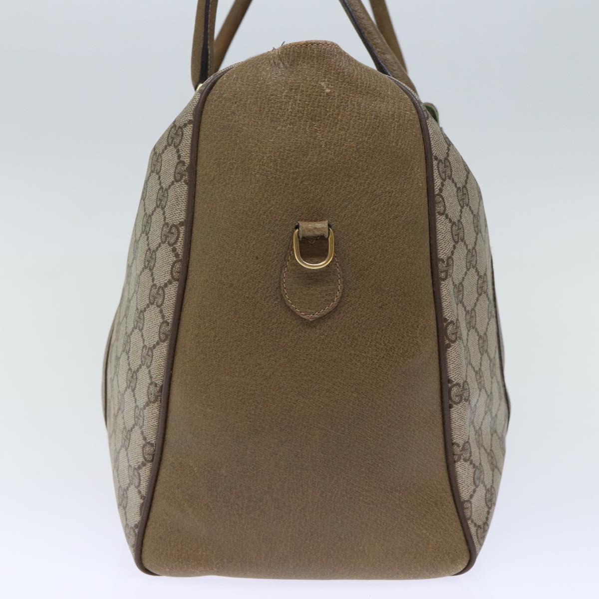 GUCCI GG Supreme Web Sherry Line Boston Bag PVC Beige Red 40 02 073 73139