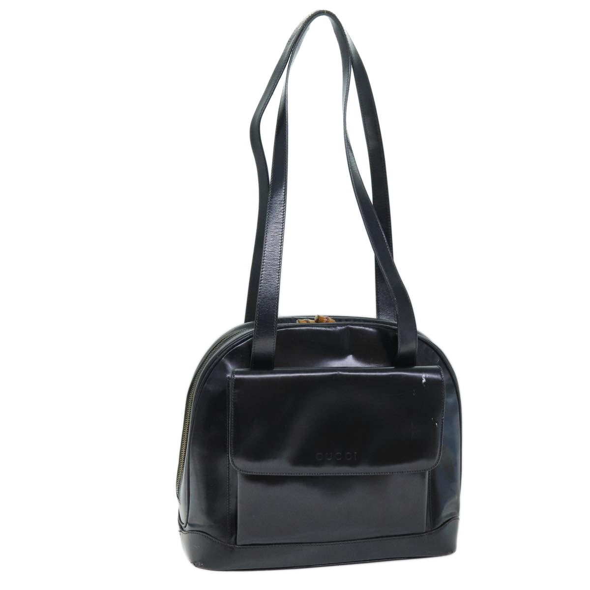 GUCCI Shoulder Bag Patent leather Black 001 090 1649 73156
