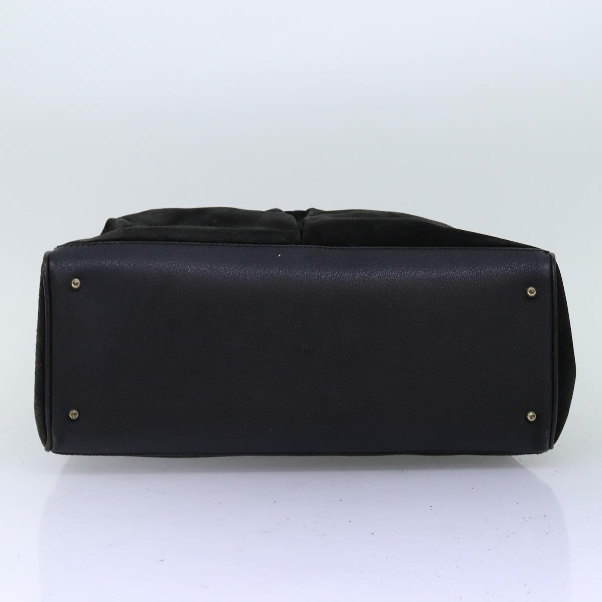 GUCCI Bamboo Hand Bag Suede 2way Black 002 123 0322 73157
