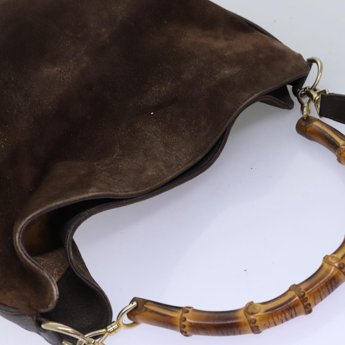 GUCCI Bamboo Shoulder Bag Leather 2way Brown 001 1781 1577 73162