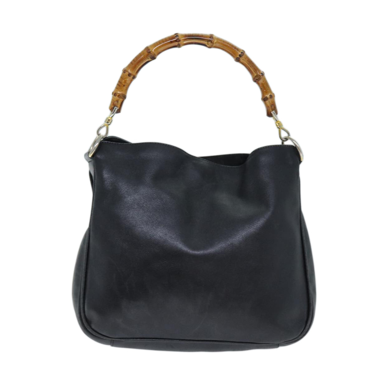 GUCCI Bamboo Shoulder Bag Leather 2way Black 73164