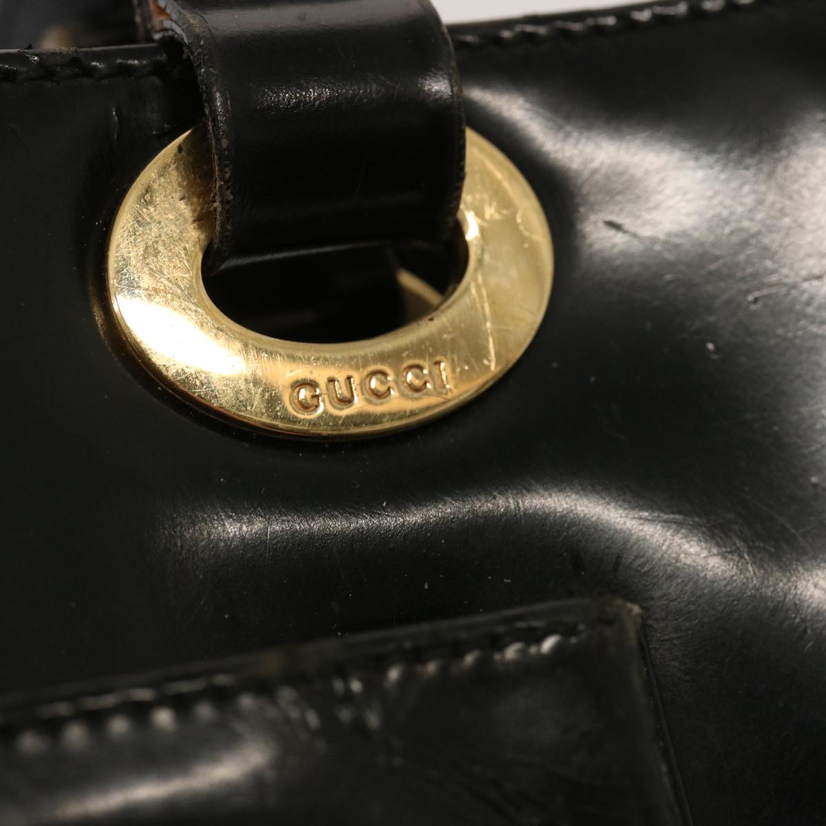 GUCCI Tote Bag Patent leather Black 73166