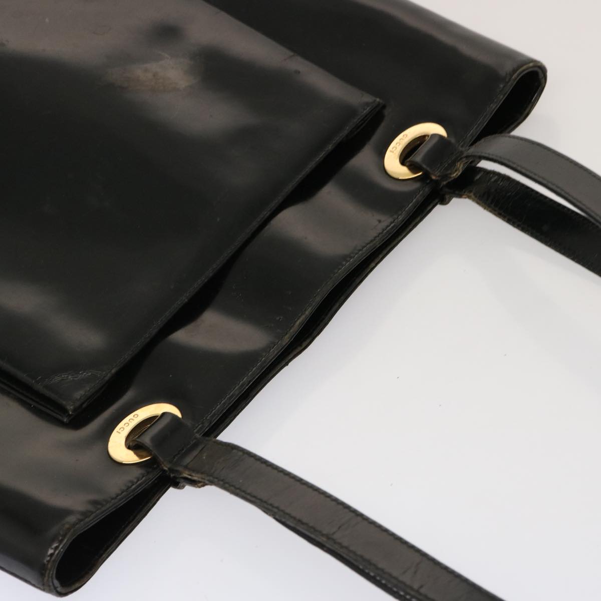 GUCCI Tote Bag Patent leather Black 73166