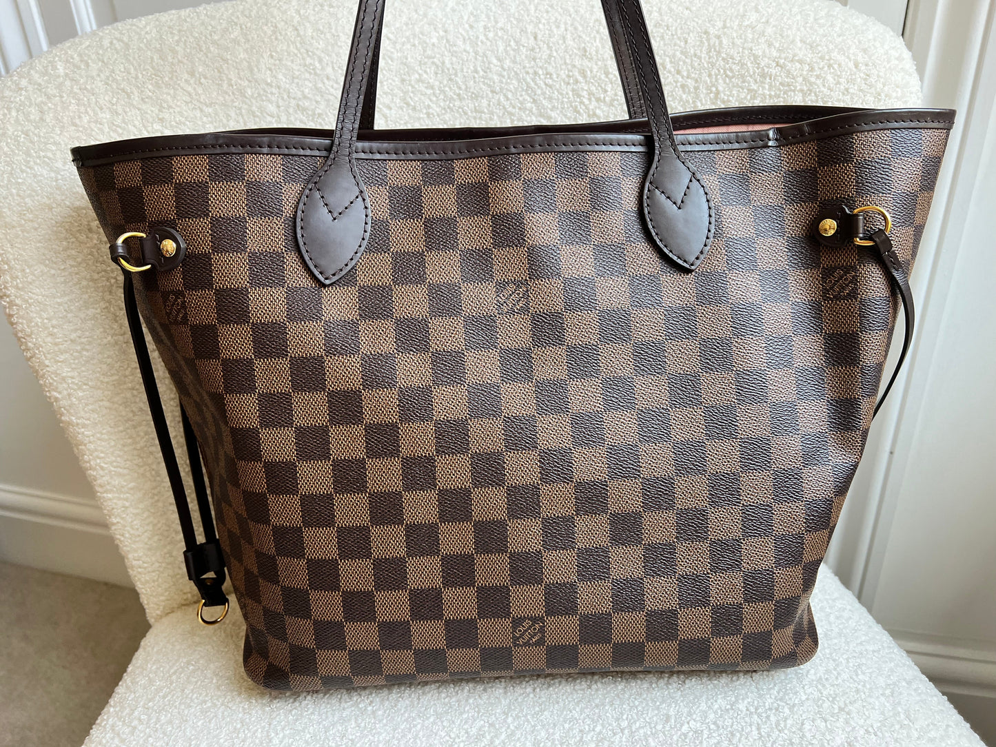Louis Vuitton Neverfull MM Damier Ebene Rose Ballerine (RRP £1410)