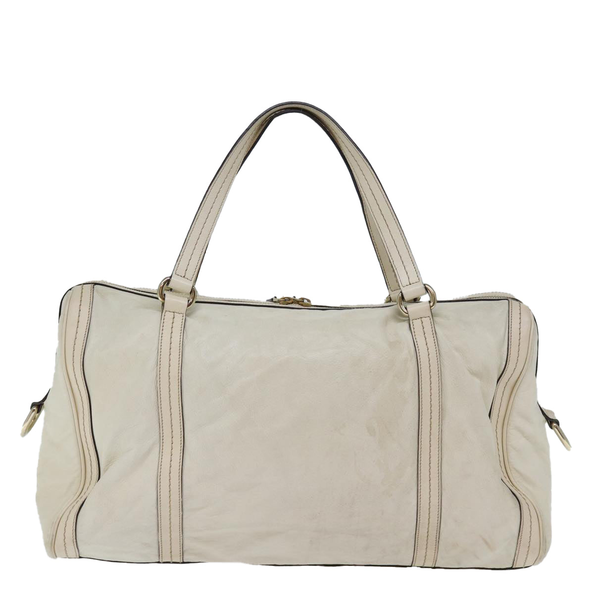GUCCI Hand Bag Leather White 181488 73235