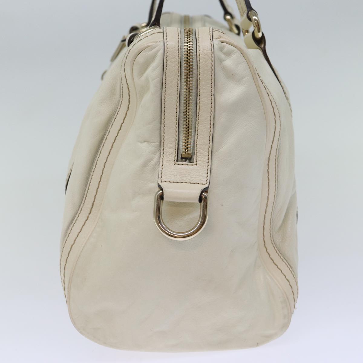 GUCCI Hand Bag Leather White 181488 73235
