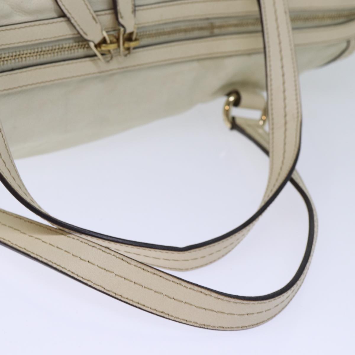 GUCCI Hand Bag Leather White 181488 73235