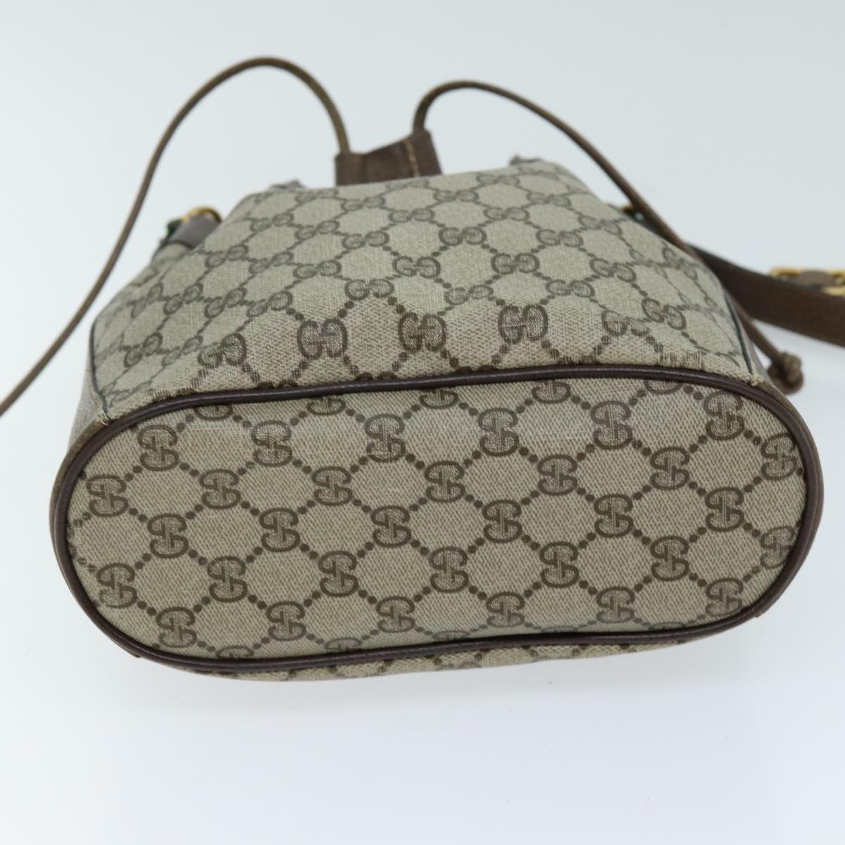 GUCCI GG Supreme Web Sherry Line Shoulder Bag PVC Beige 14 02 034 73361