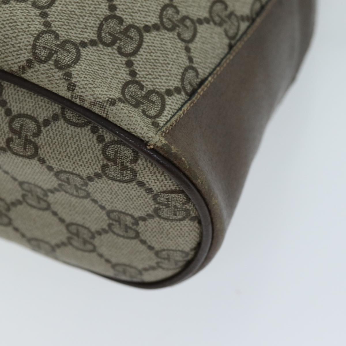 GUCCI GG Supreme Web Sherry Line Shoulder Bag PVC Beige 14 02 034 73361