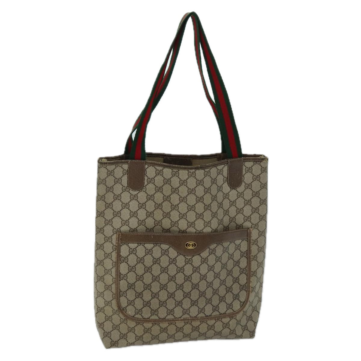 GUCCI GG Supreme Web Sherry Line Tote Bag Beige Red Green 39 02 003 73367
