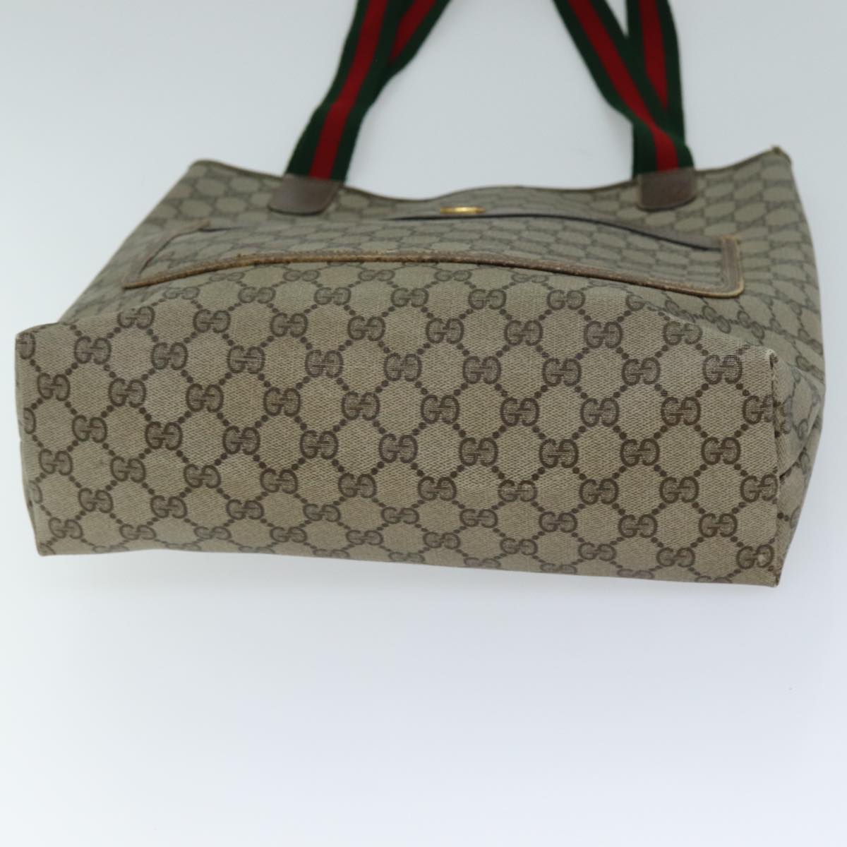 GUCCI GG Supreme Web Sherry Line Tote Bag Beige Red Green 39 02 003 73367