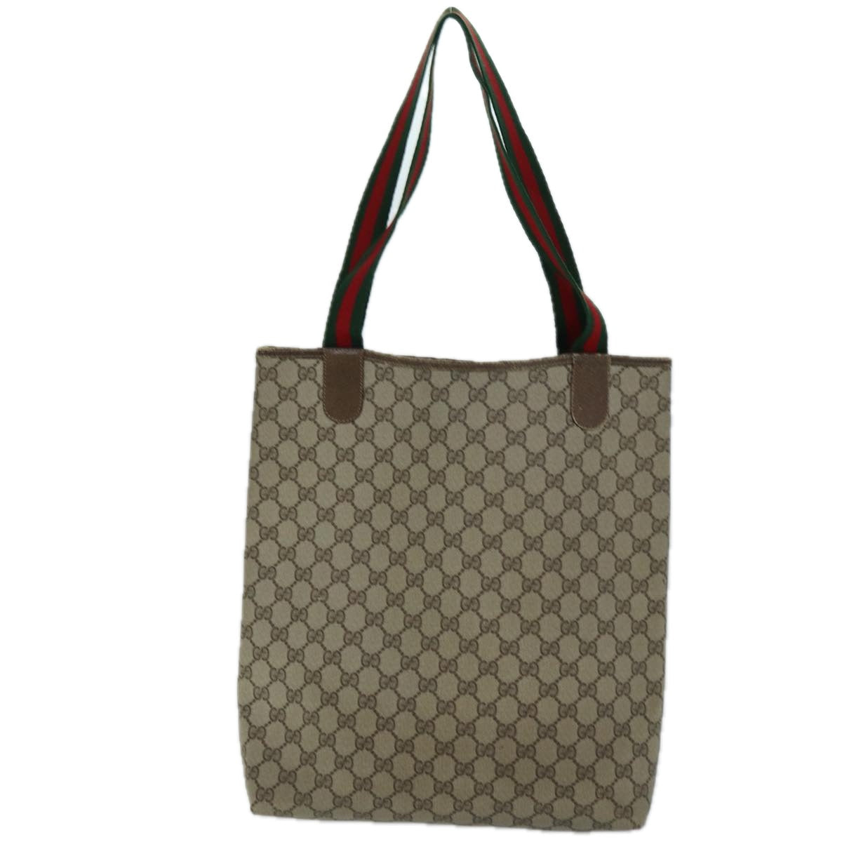 GUCCI GG Supreme Web Sherry Line Tote Bag Beige Red Green 39 02 003 73367