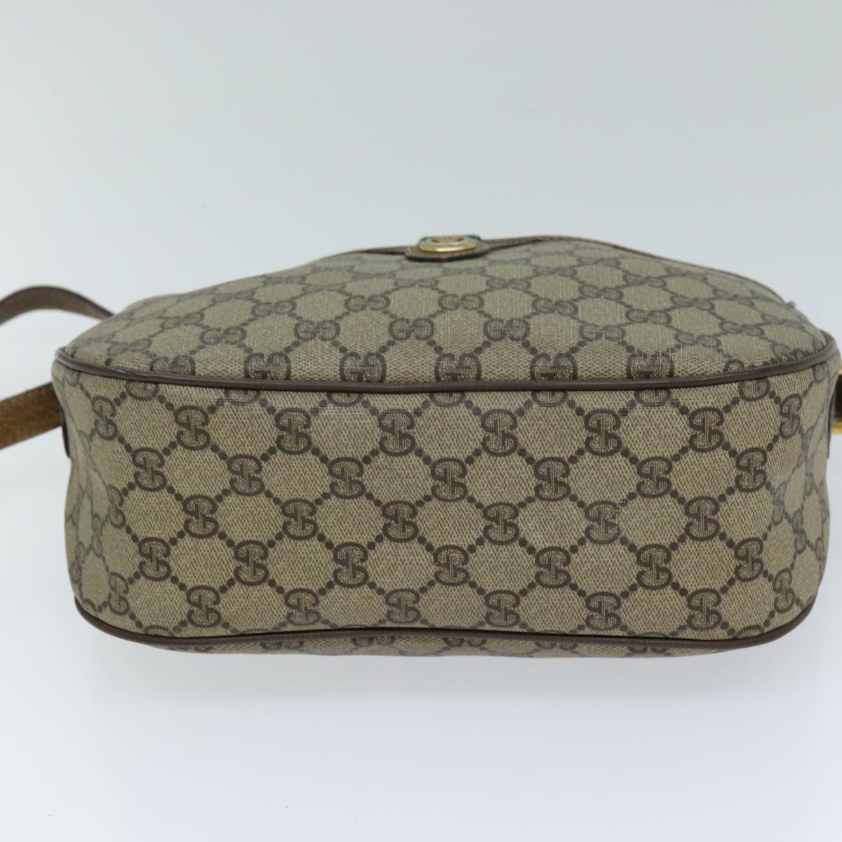 GUCCI GG Supreme Web Sherry Line Shoulder Bag PVC Beige 89 02 077 73369