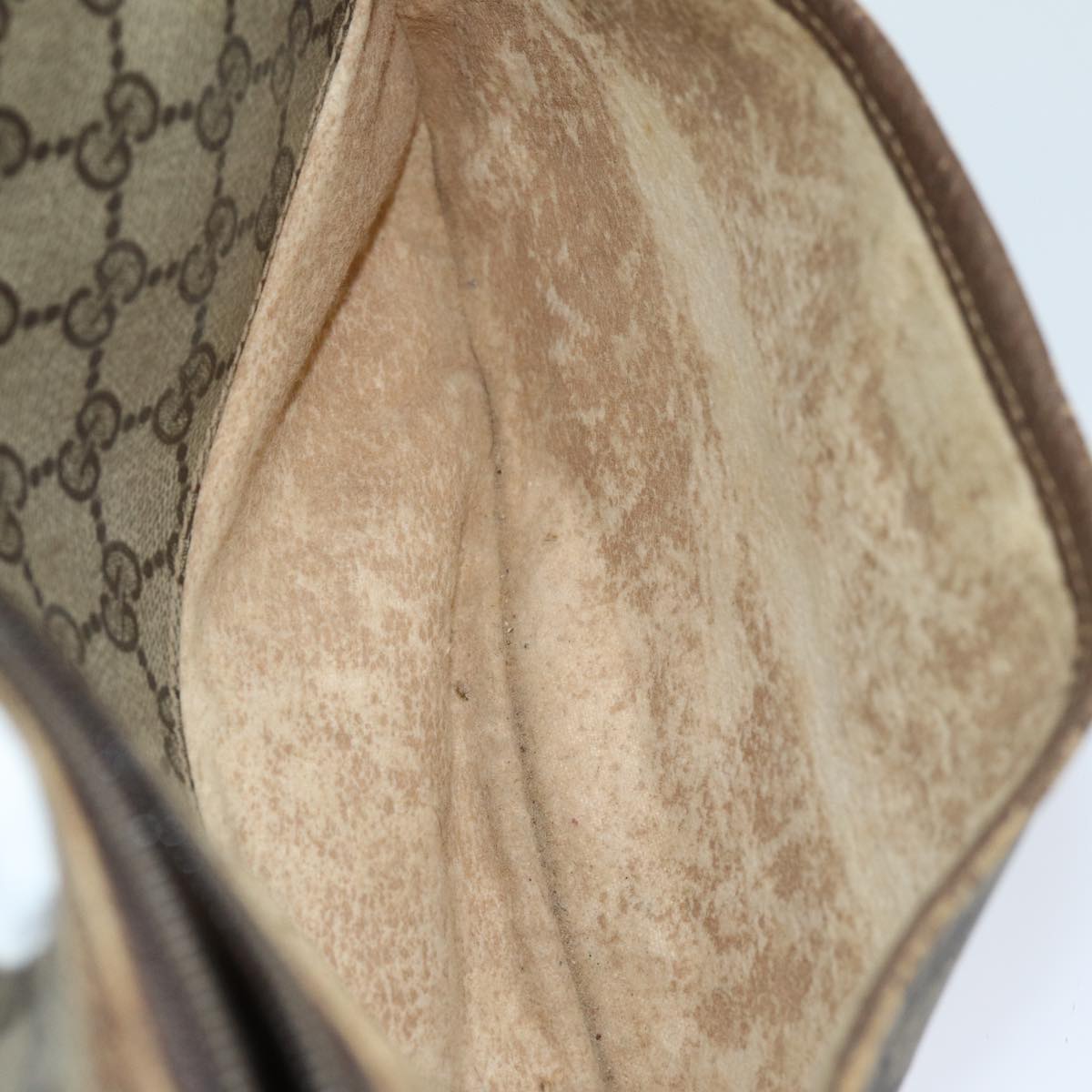 GUCCI GG Supreme Web Sherry Line Shoulder Bag PVC Beige 89 02 077 73369