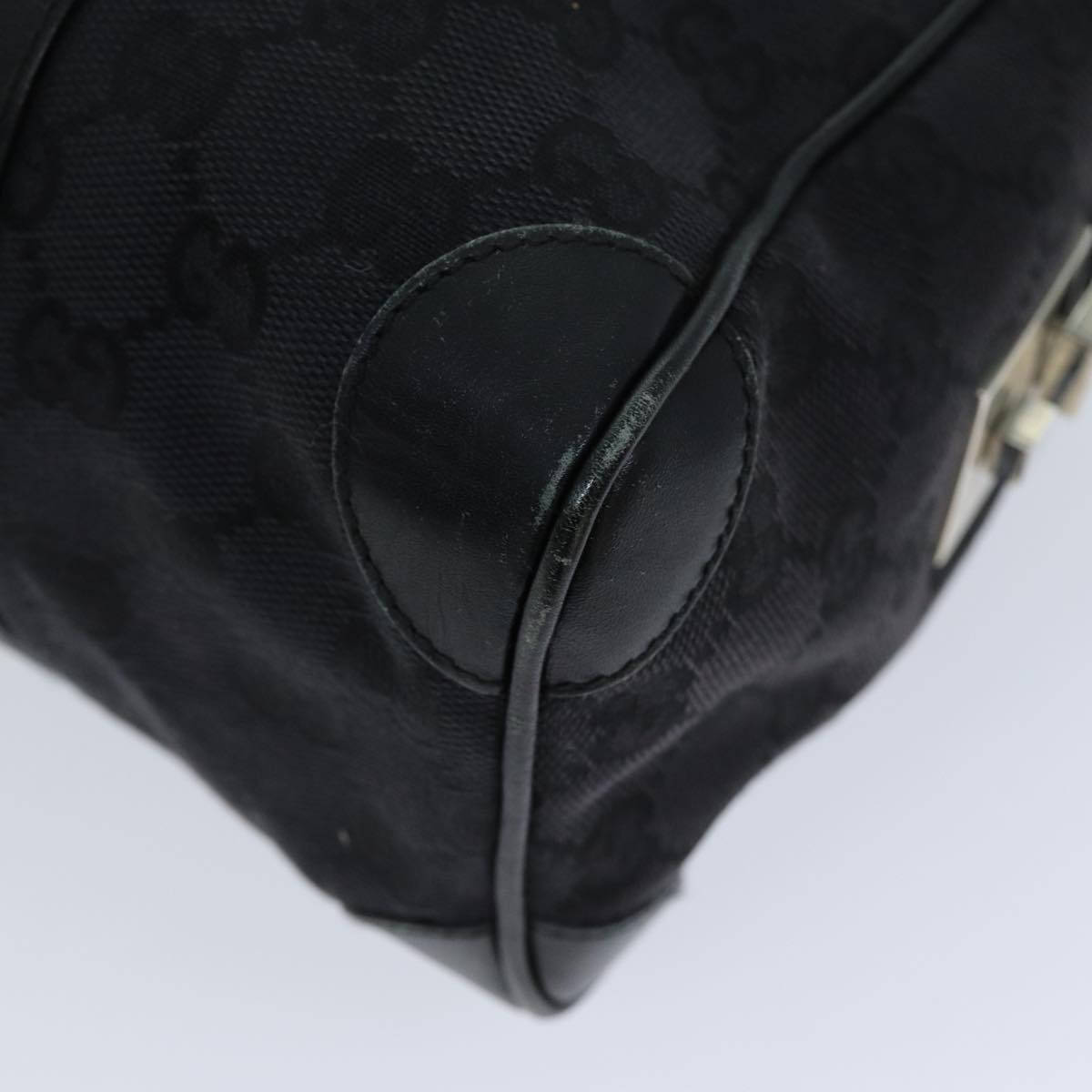 GUCCI GG Canvas Sherry Line Hand Bag White Black 000 0851 73370