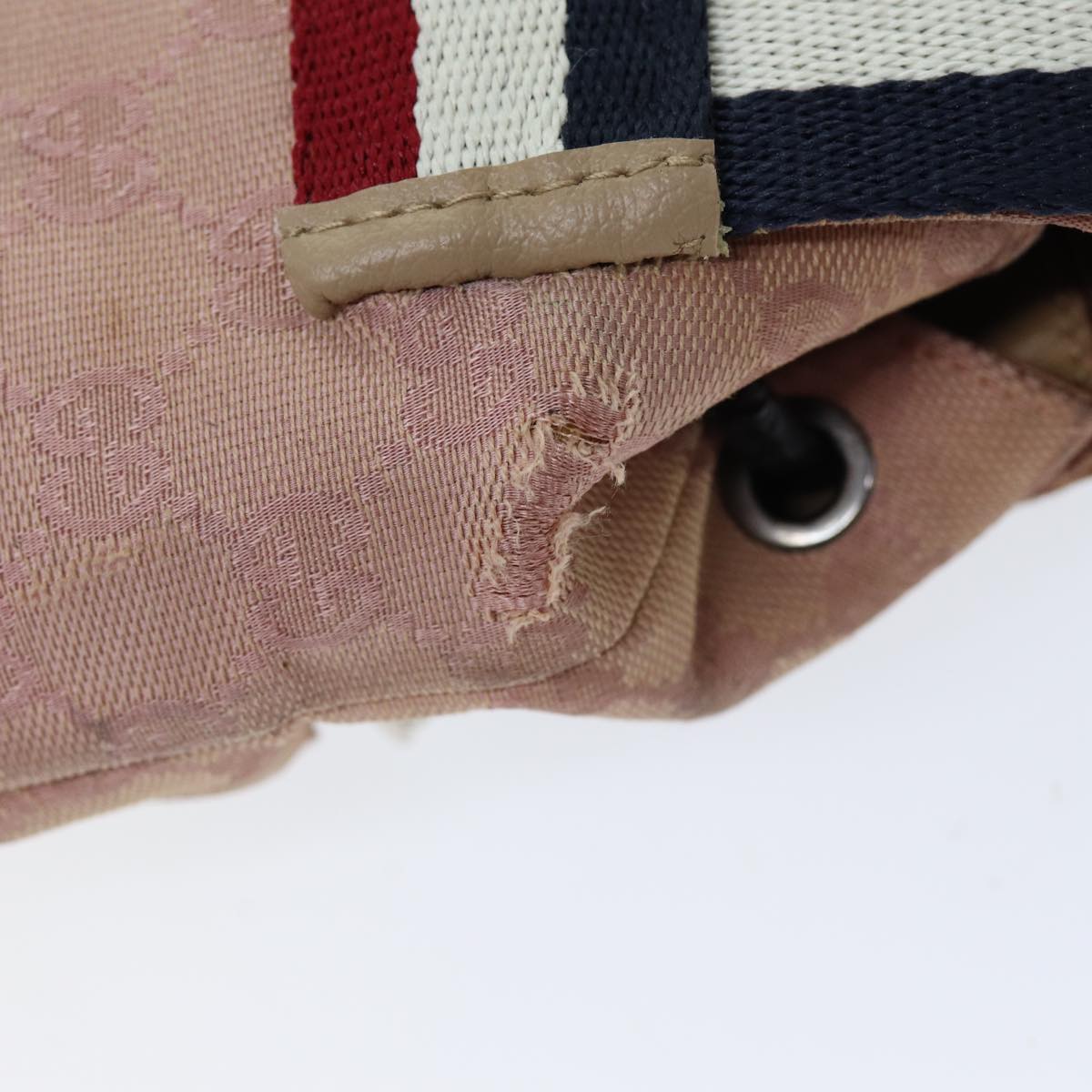 GUCCI GG Canvas Sherry Line Backpack Pink Red Navy 003 0242 73372