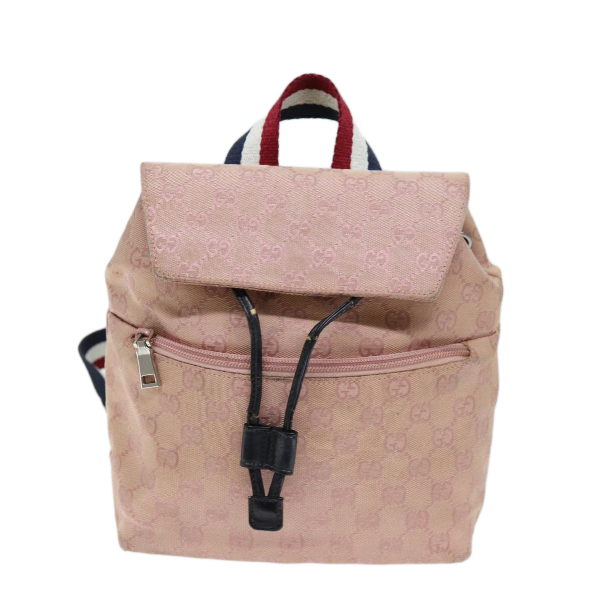 GUCCI GG Canvas Sherry Line Backpack Pink Red Navy 003 0242 73372