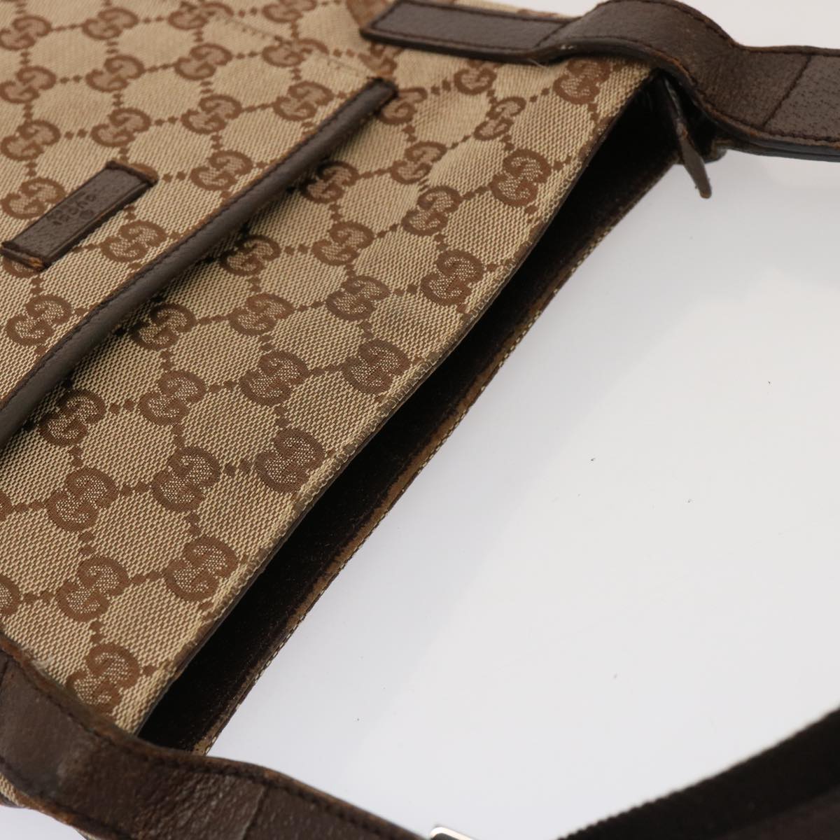 GUCCI GG Canvas Shoulder Bag Beige 122793 73373