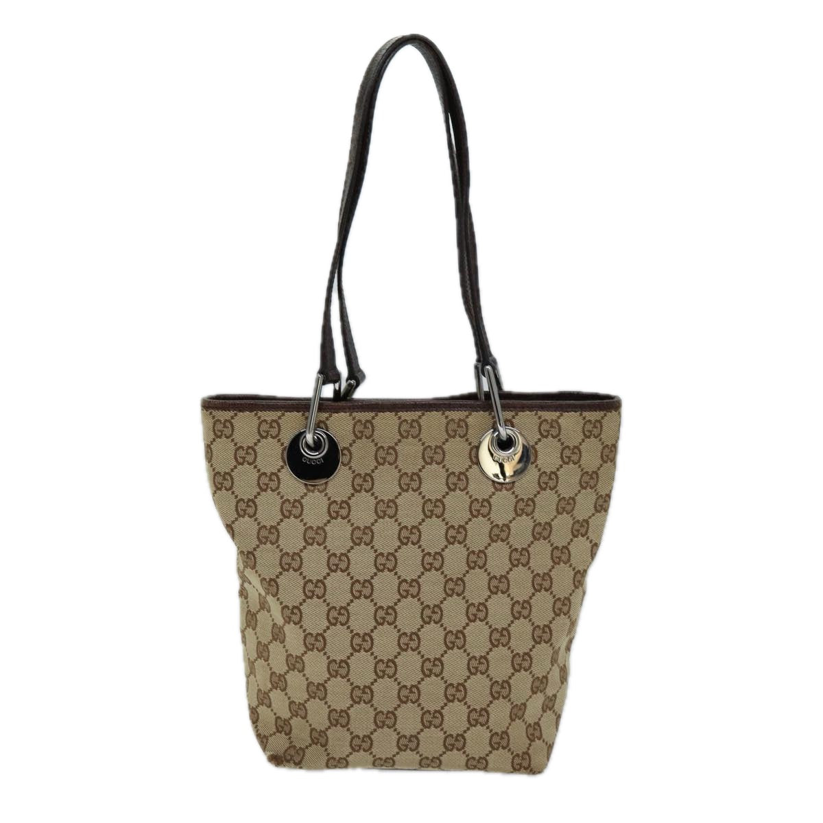 GUCCI GG Canvas Tote Bag Beige 120840 73375