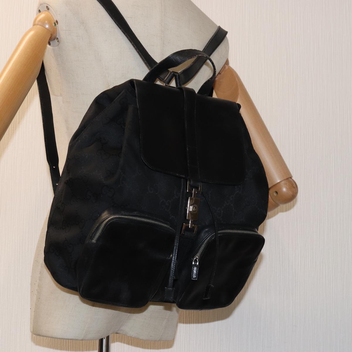 GUCCI GG Canvas Jackie Backpack Black 003 0246 73377