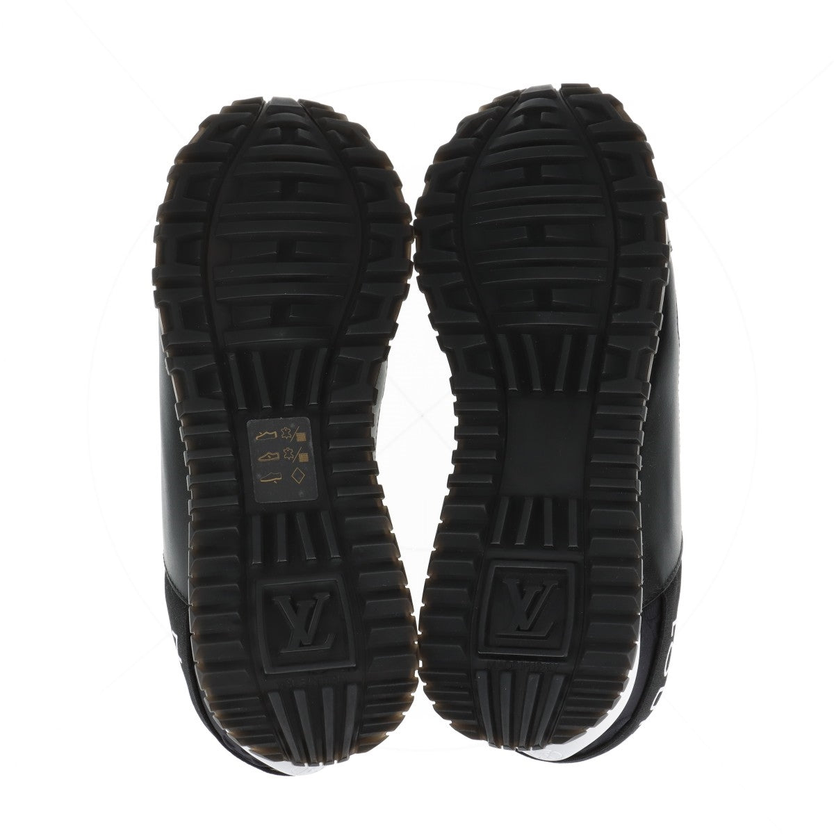 Louis Vuitton Runway Line Leather  Fabric Trainers 34.5  Black × White Monogram LV Circle Logo Box  Bag
