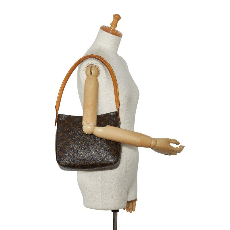 Louis Vuitton Monogram Looping MM Shoulder Bag M51146 Brown PVC Leather Lady Louis Vuitton