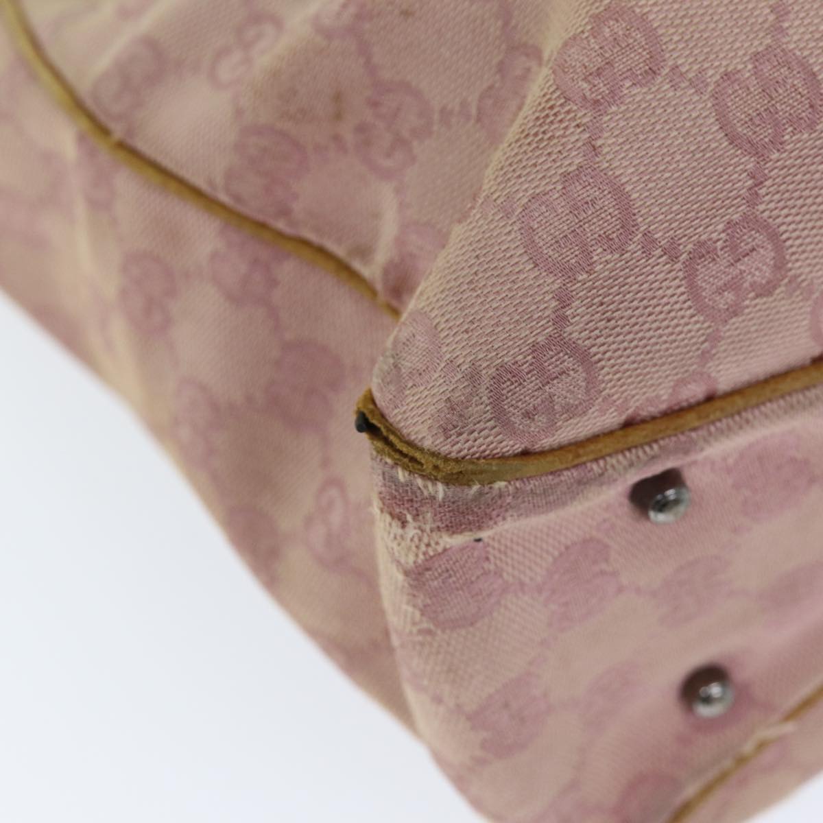 GUCCI GG Canvas Hand Bag Pink 113019 73607