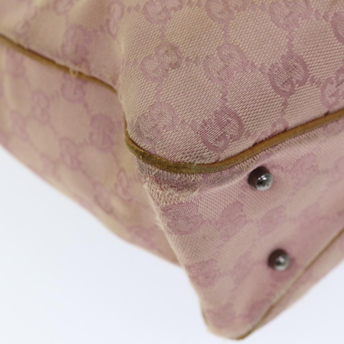 GUCCI GG Canvas Hand Bag Pink 113019 73607