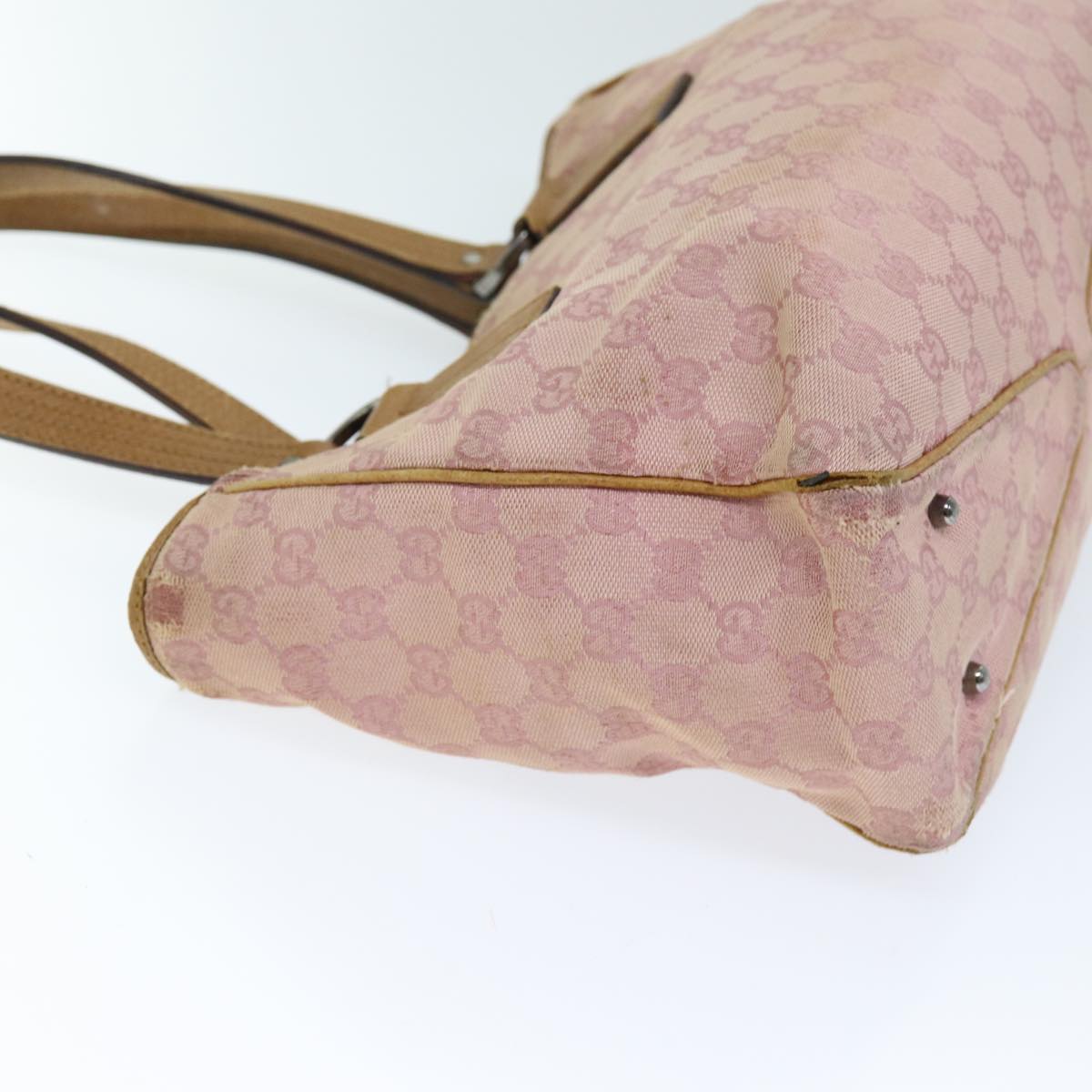 GUCCI GG Canvas Hand Bag Pink 113019 73607
