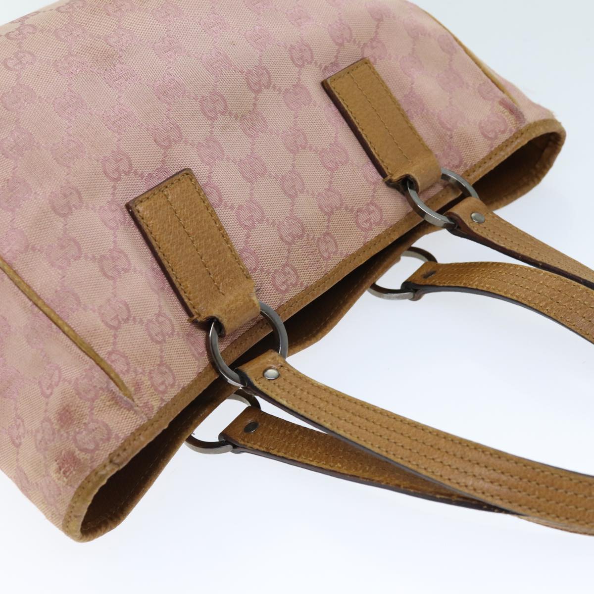 GUCCI GG Canvas Hand Bag Pink 113019 73607