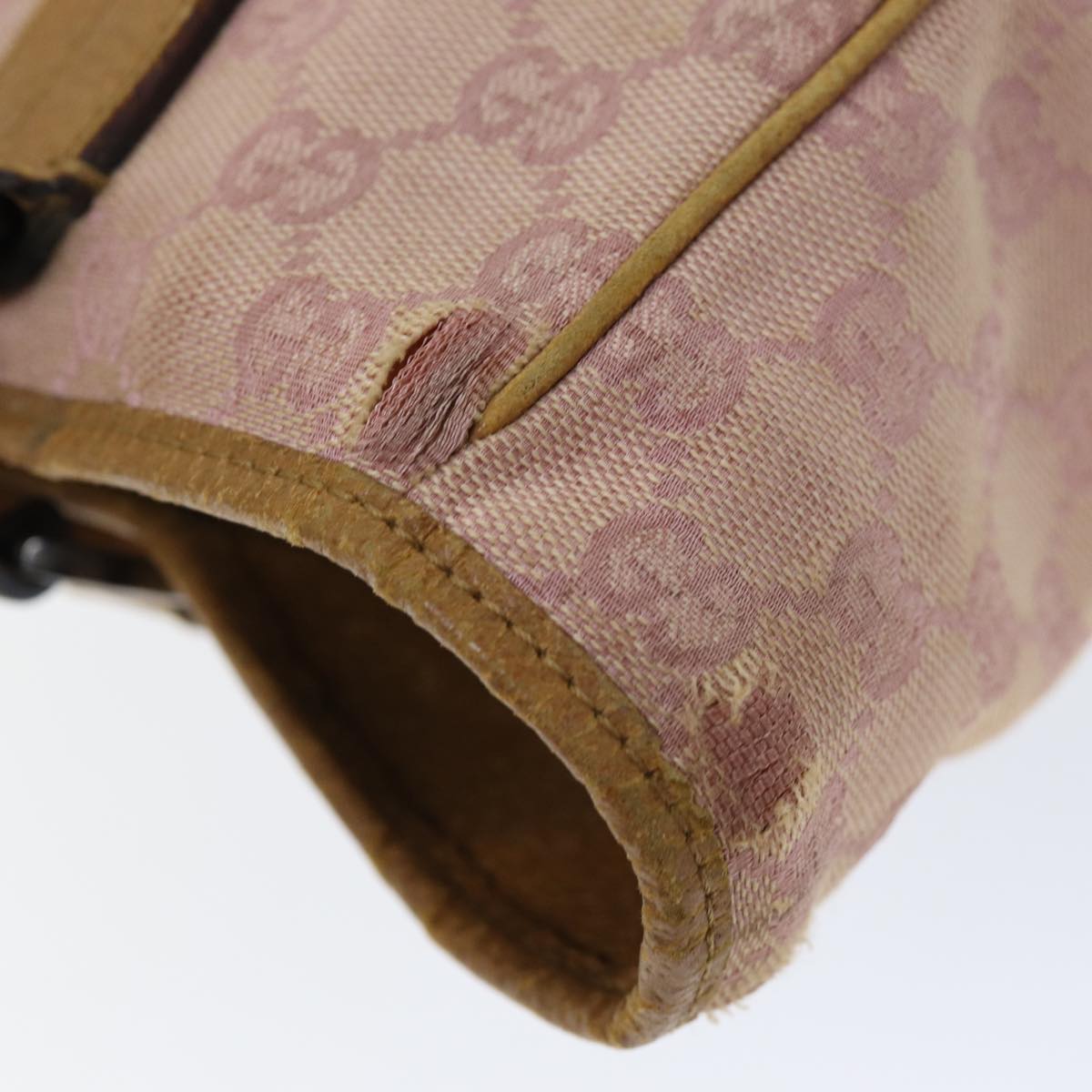 GUCCI GG Canvas Hand Bag Pink 113019 73607