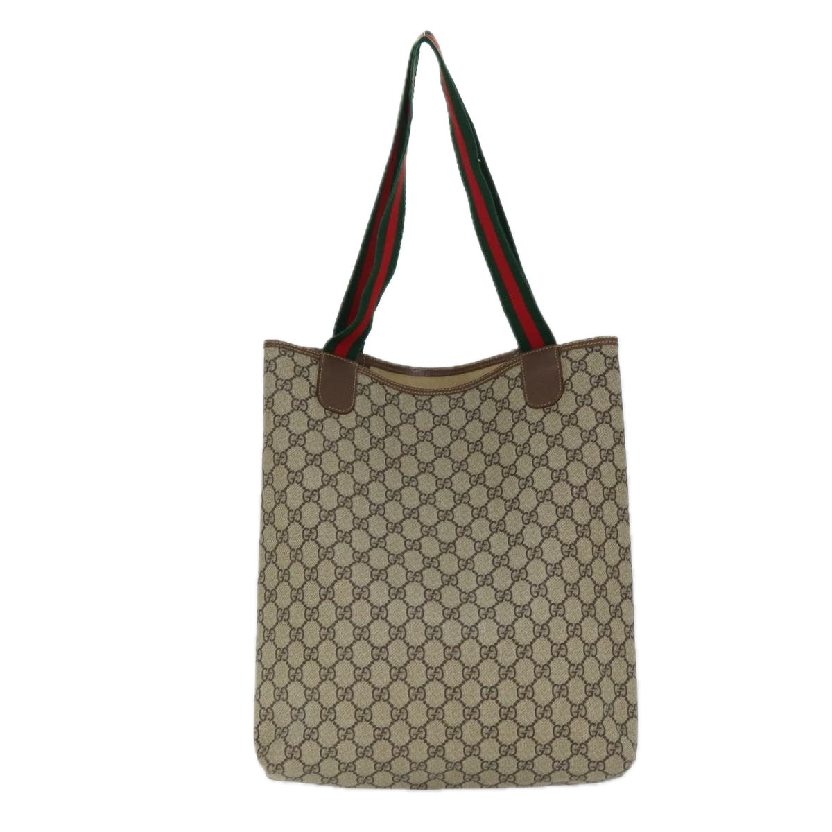 GUCCI GG Supreme Web Sherry Line Tote Bag Beige Red 002 58 6487 4023 73611