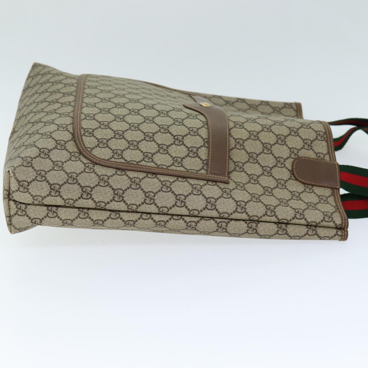 GUCCI GG Supreme Web Sherry Line Tote Bag Beige Red 002 58 6487 4023 73611